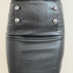 Karl Lagerfeld Black Leather Pencil Skirt